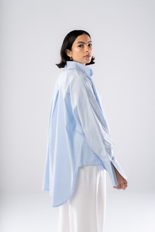 Poplin Shirt In Baby Blue