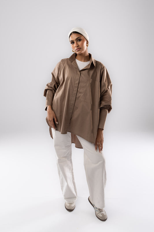 Poplin Shirt In Cafe