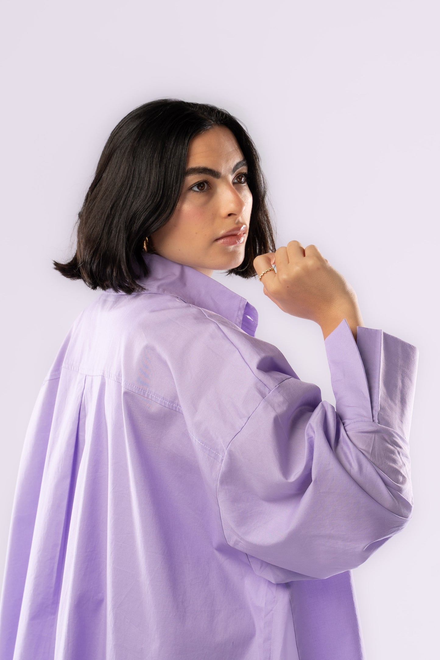 Poplin Shirt In Dark Lilac