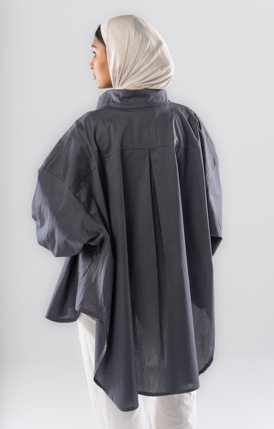 Poplin Shirt In Dark Gray