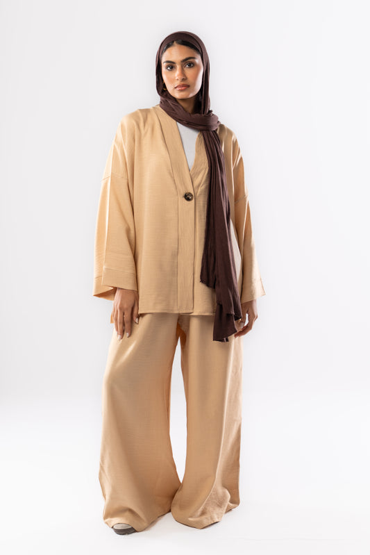 Button up set in Beige