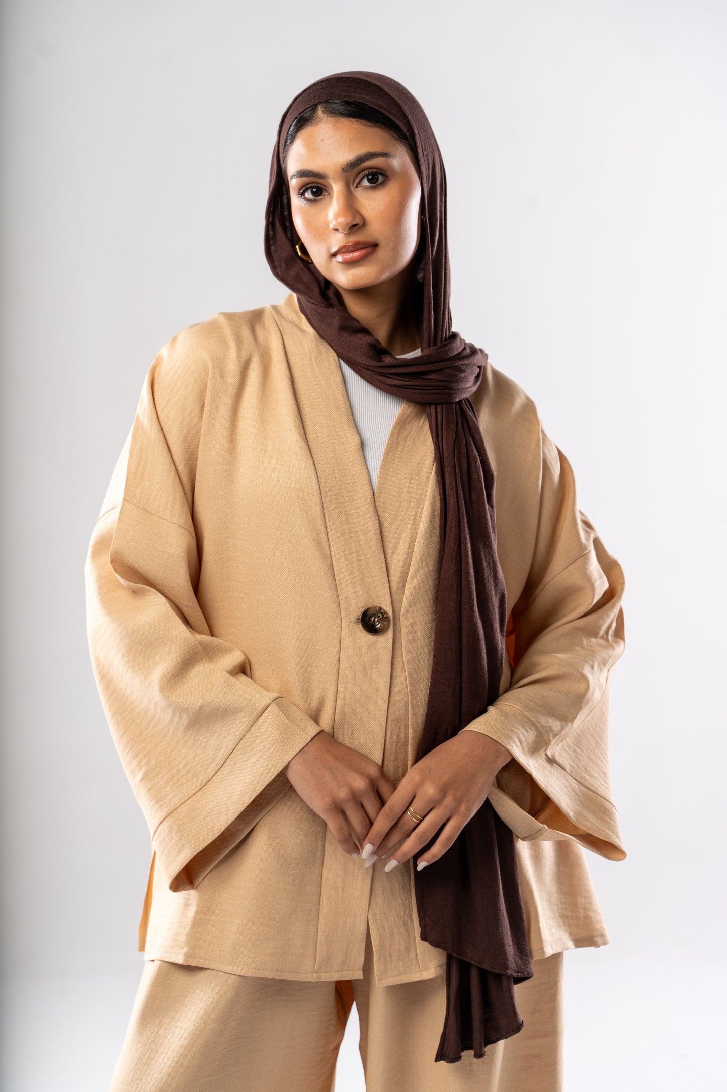 Button up set in Beige