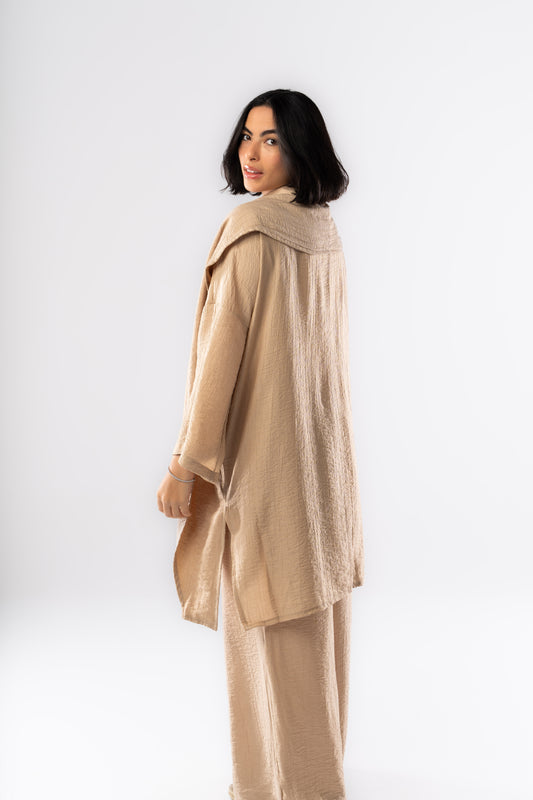 Ruffled Set In Beige