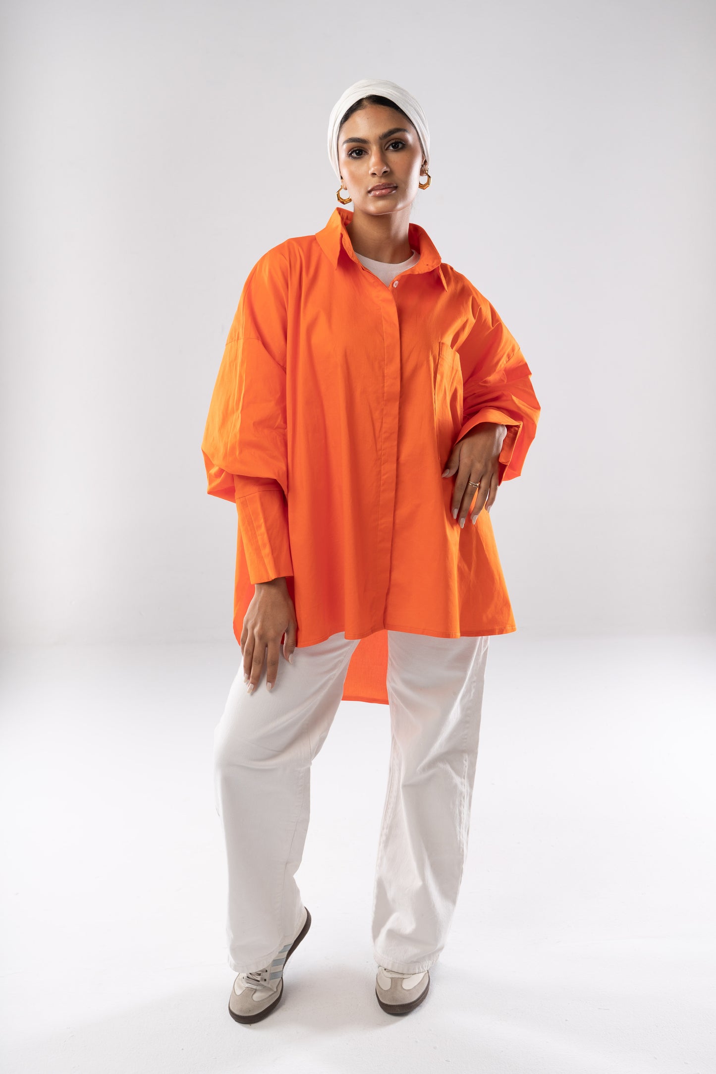 Poplin Shirt In Orange