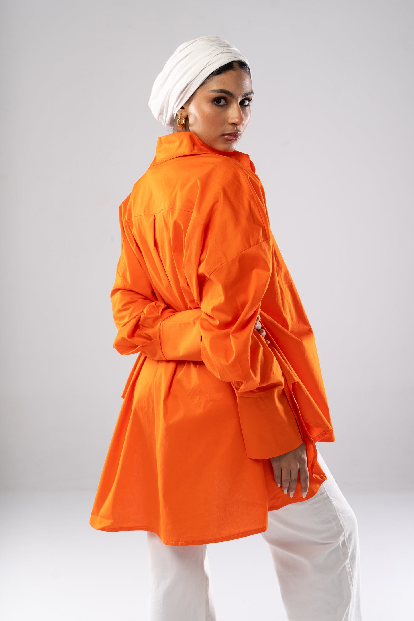 Poplin Shirt In Orange