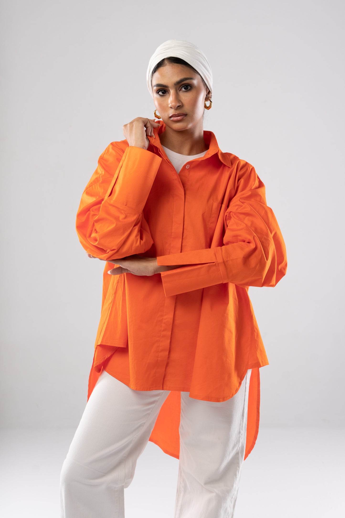 Poplin Shirt In Orange