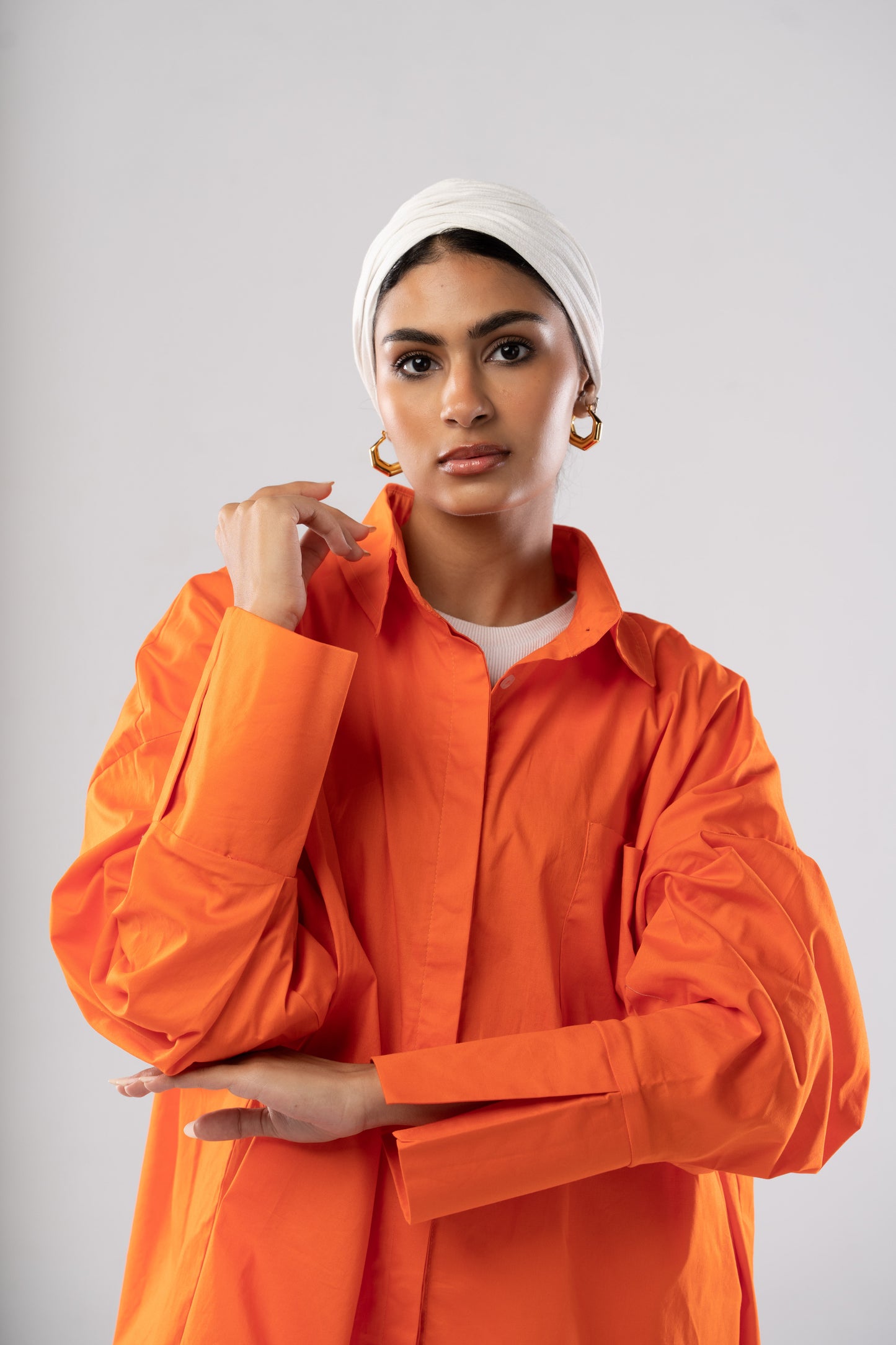 Poplin Shirt In Orange