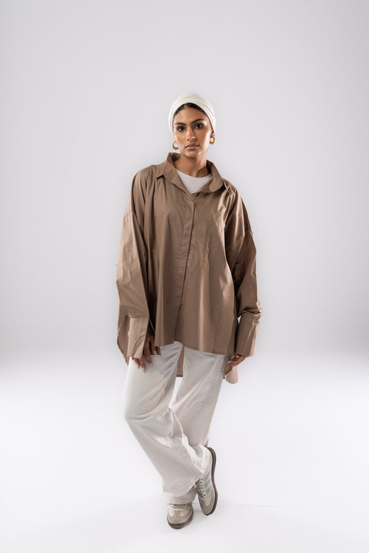 Poplin Shirt In Cafe