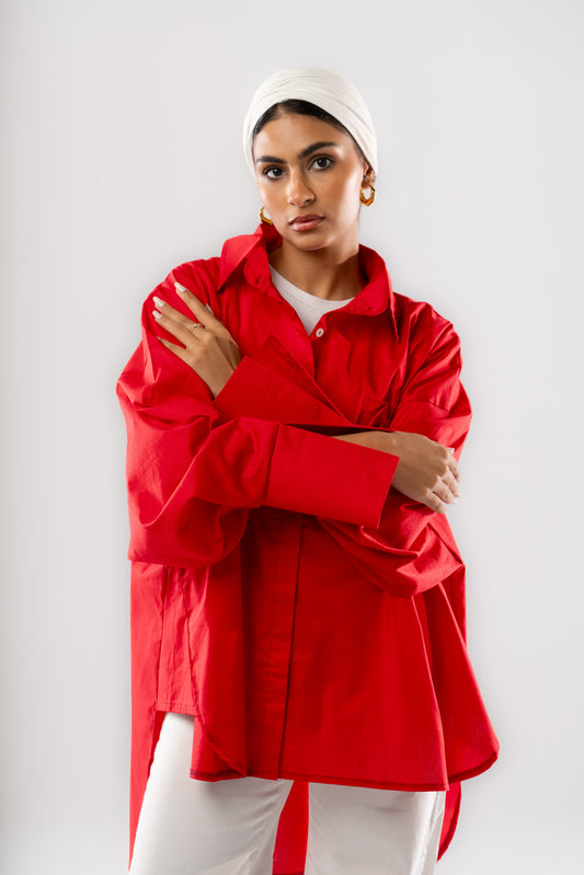 Poplin Shirt In Red