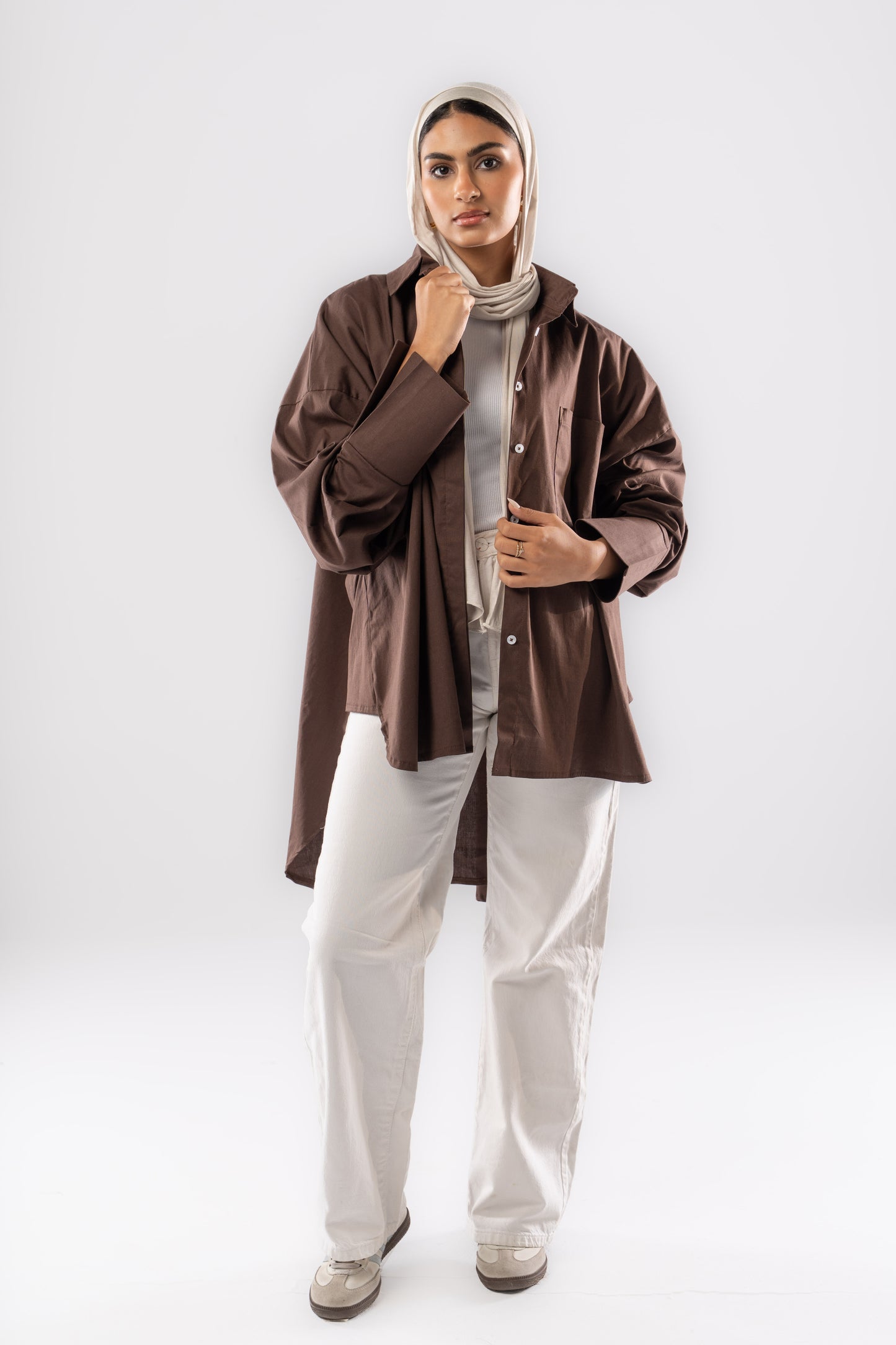 Poplin Shirt In Brown