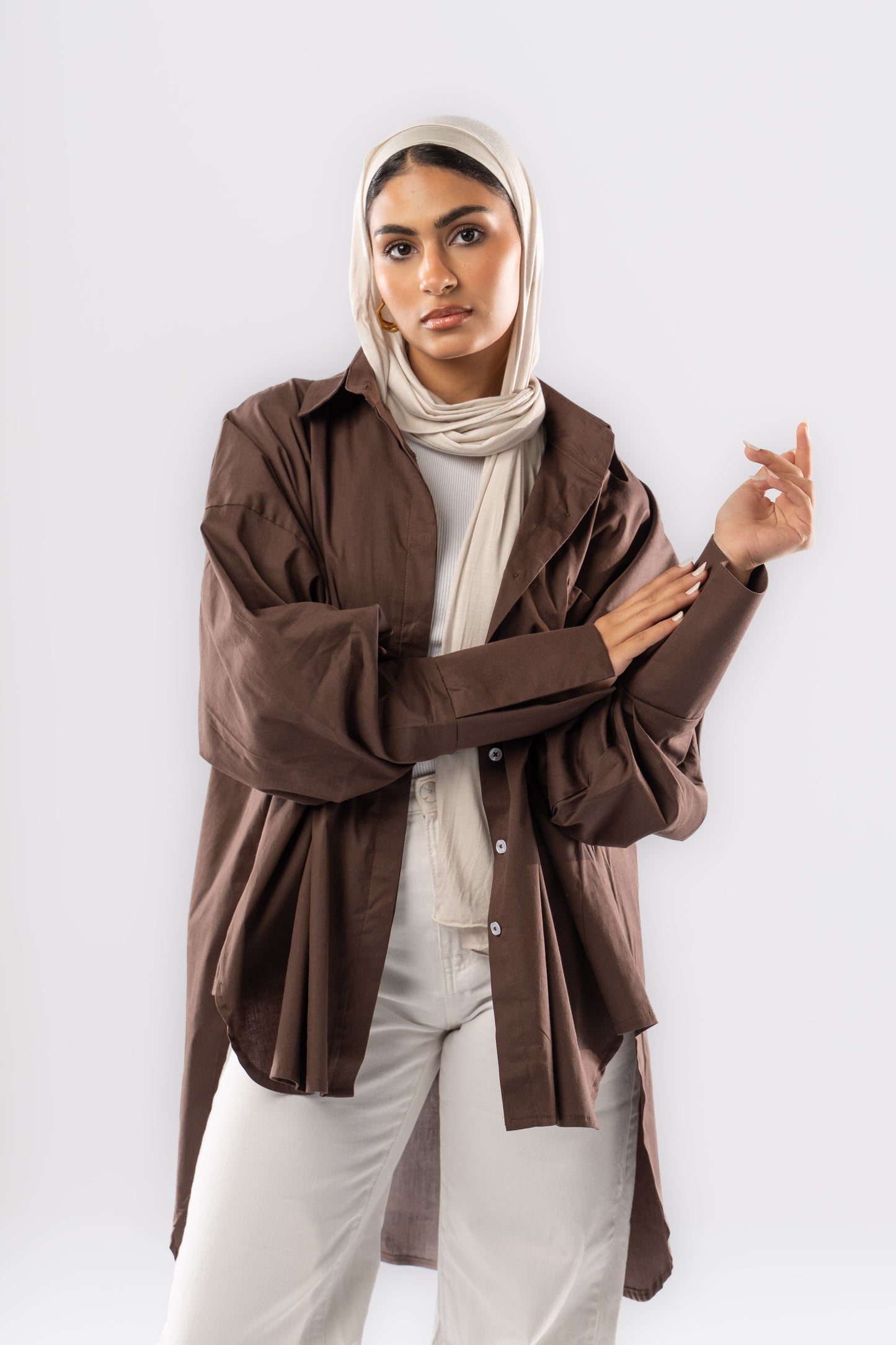 Poplin Shirt In Brown
