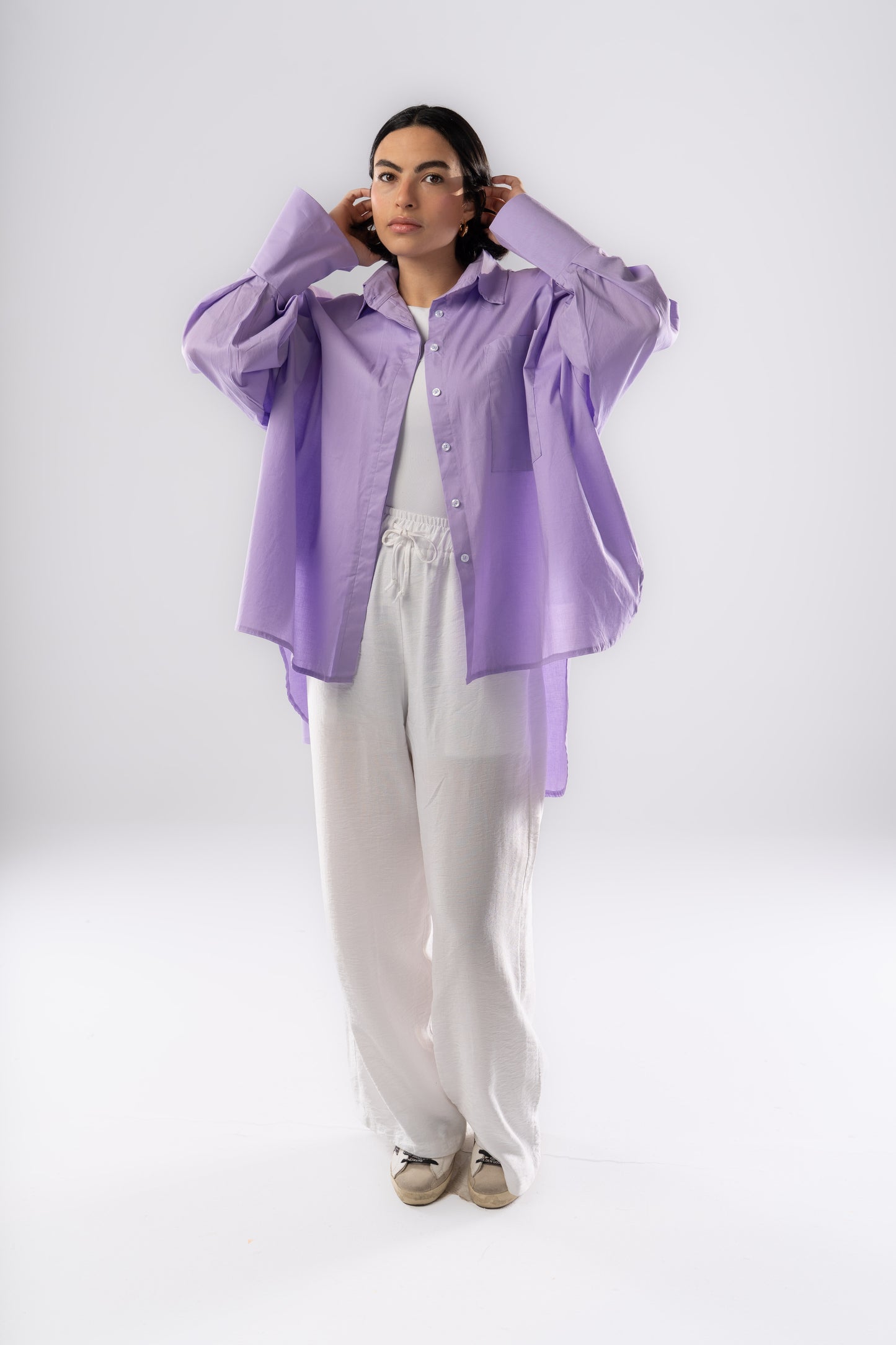 Poplin Shirt In Dark Lilac