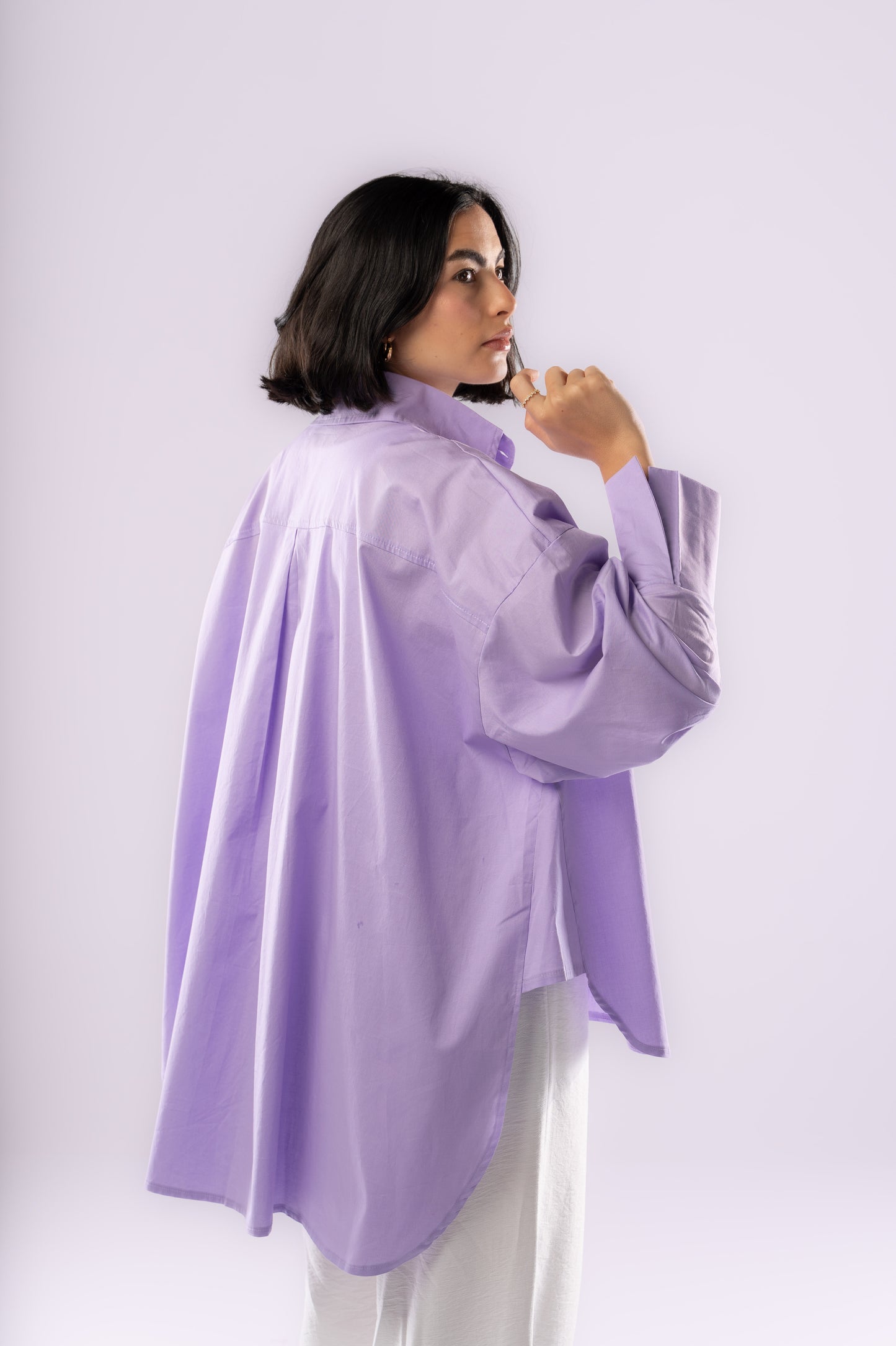 Poplin Shirt In Dark Lilac