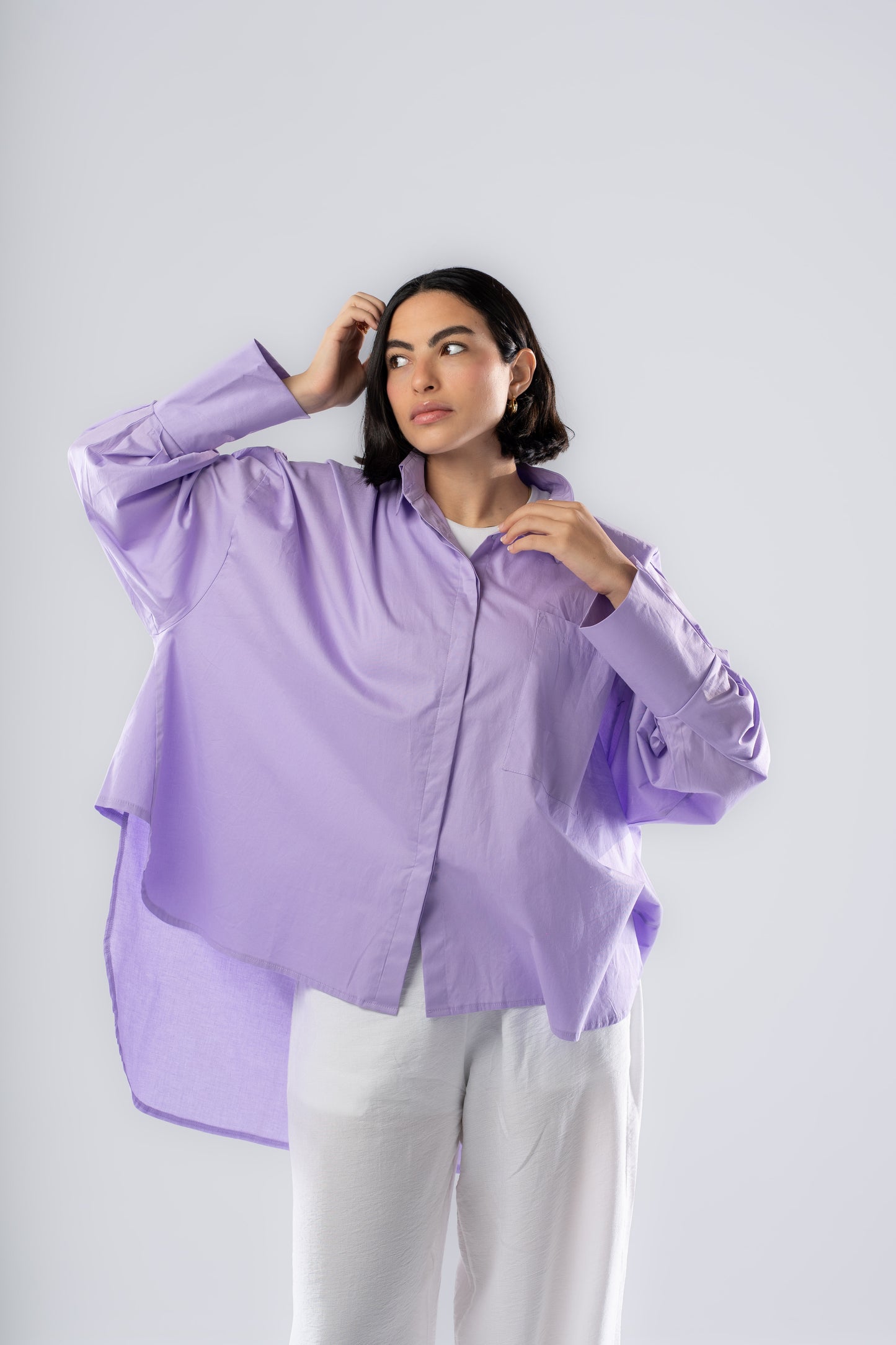 Poplin Shirt In Dark Lilac