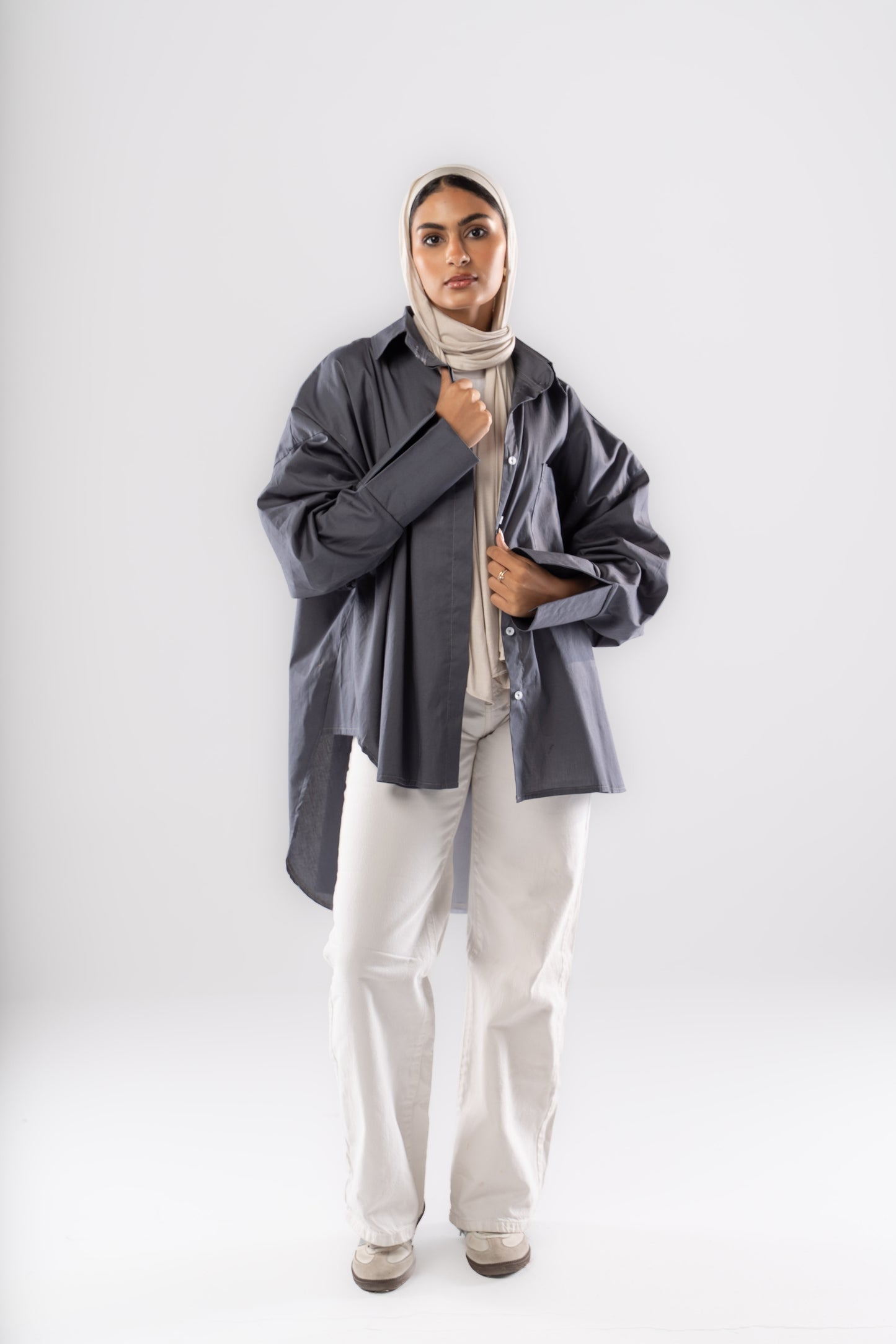 Poplin Shirt In Dark Gray