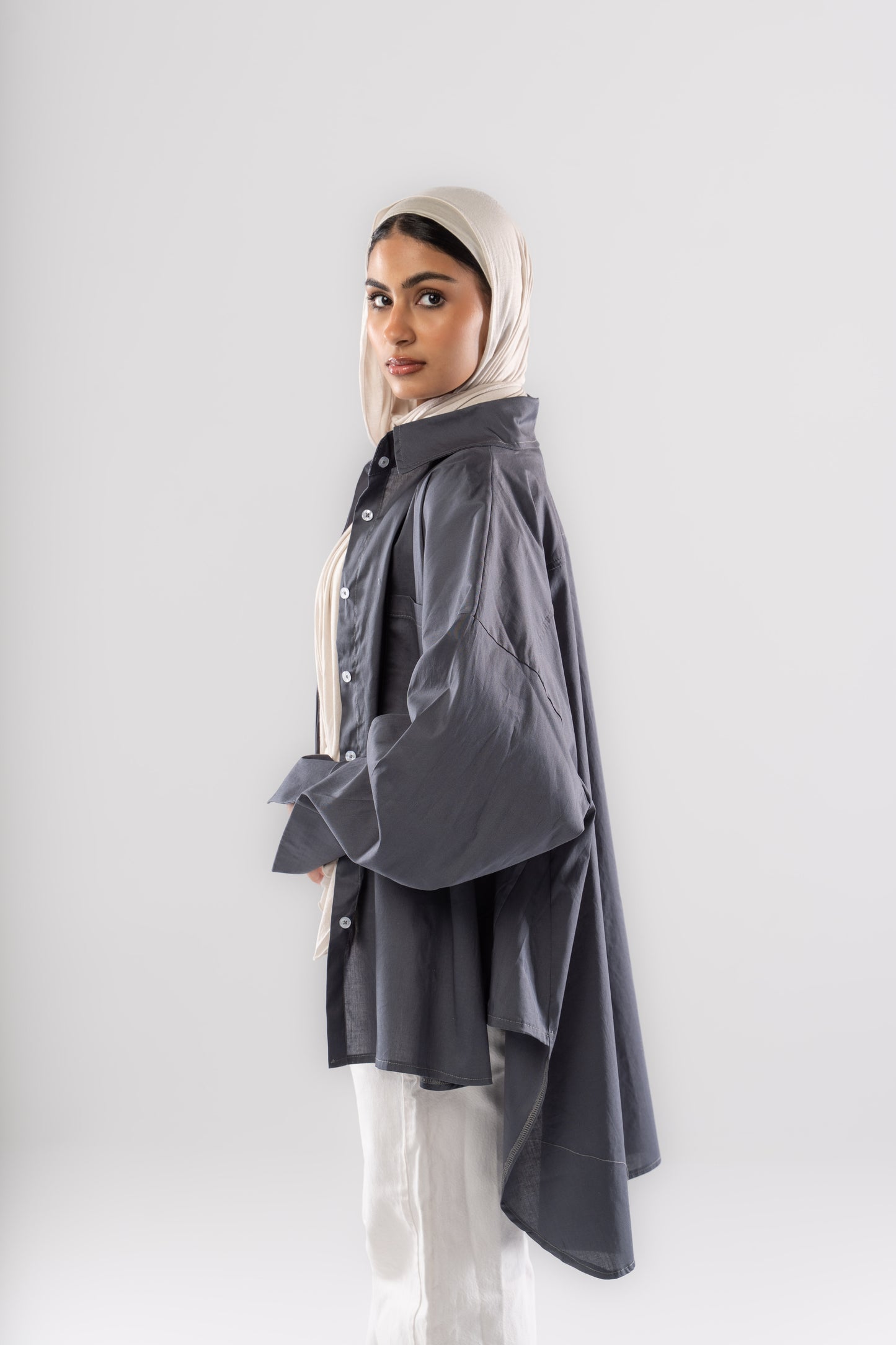 Poplin Shirt In Dark Gray