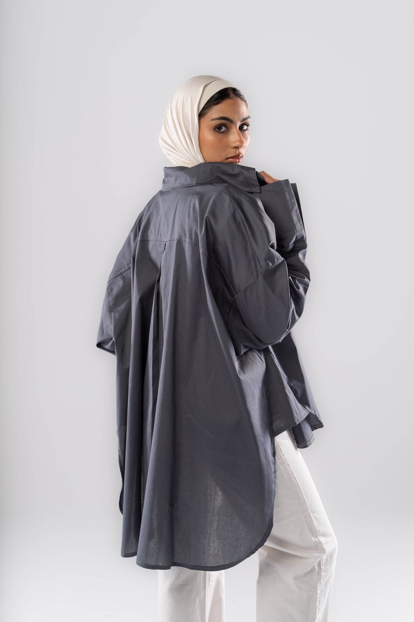 Poplin Shirt In Dark Gray