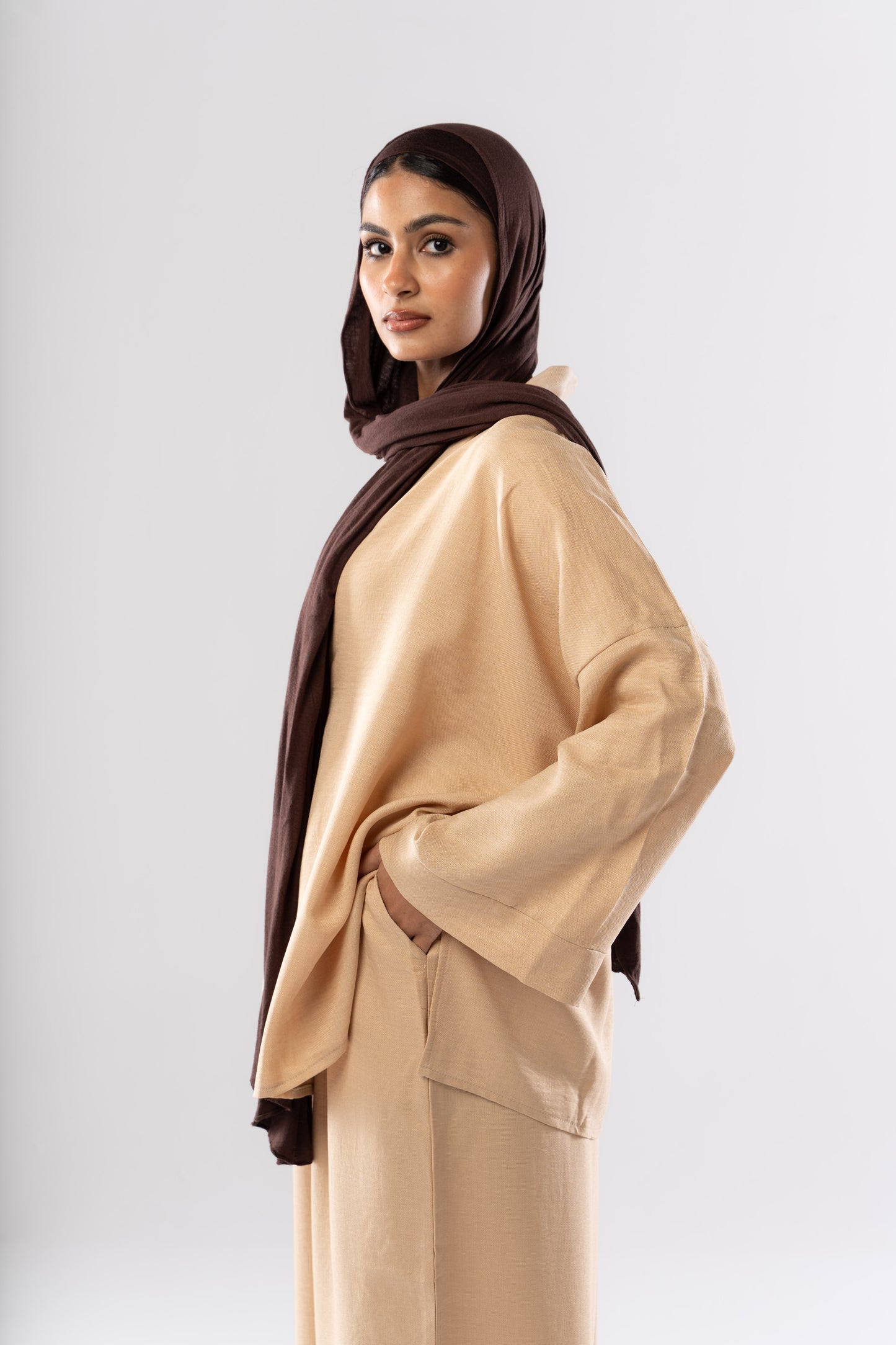 Button up set in Beige