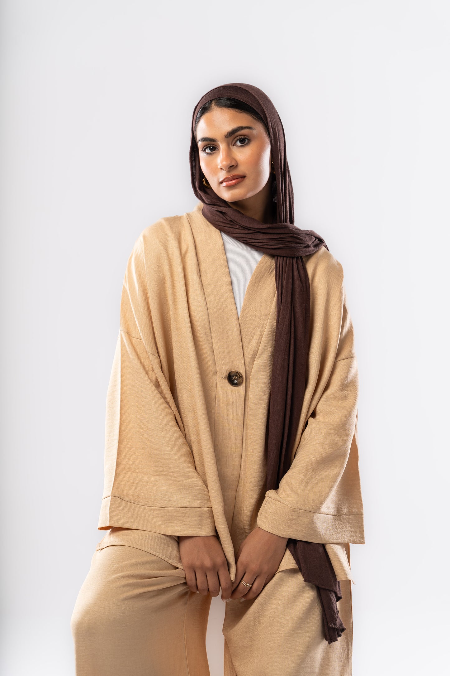 Button up set in Beige