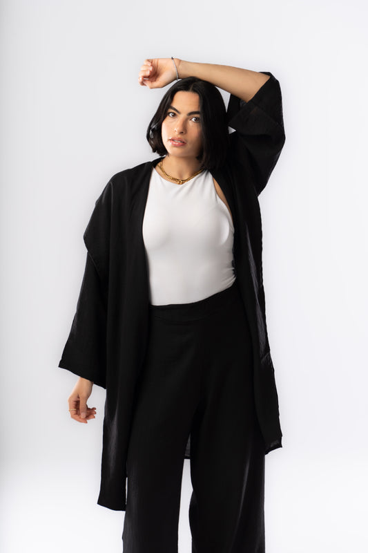 Ruffled Set In Black