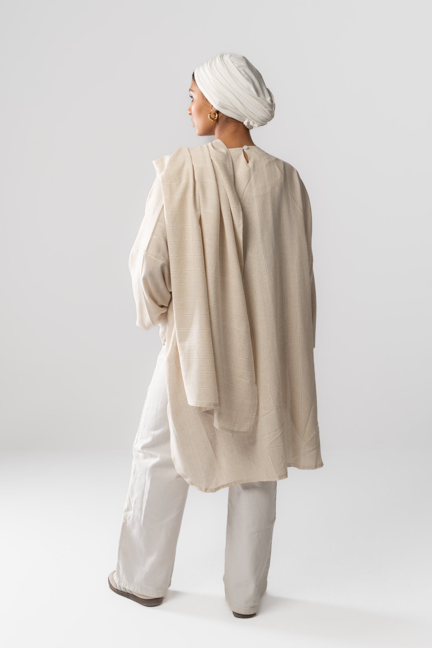 Pure Linen Silver Strip Blouse