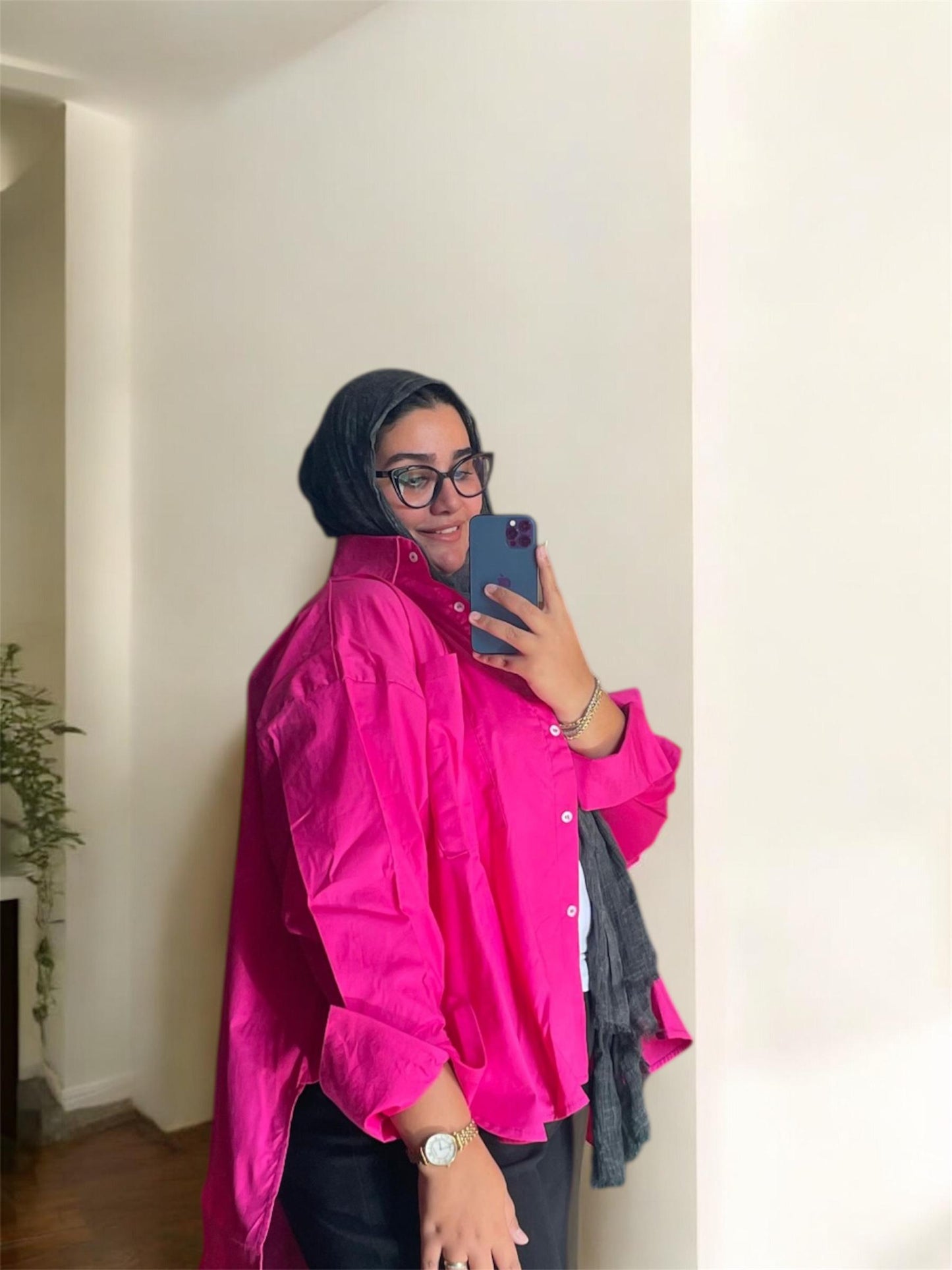 Poplin Shirt In Fushia