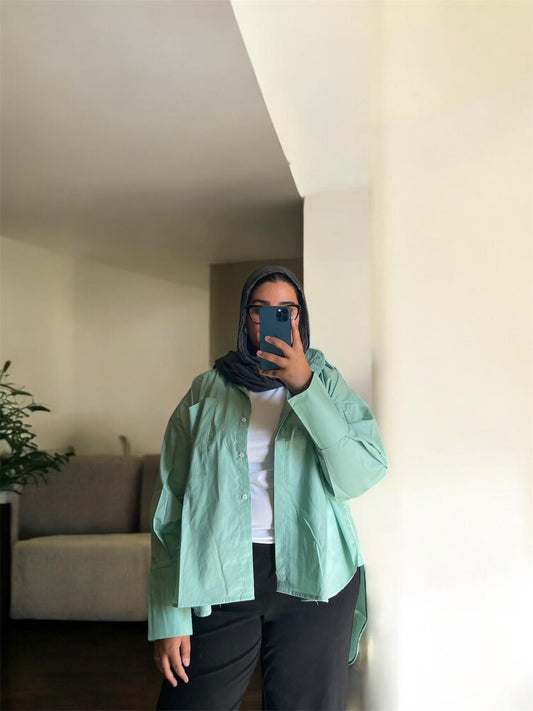 Poplin Shirt In Mint Green